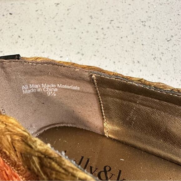 Kelly & Katie Ballet Flat Shoes Raffia Brown Burnt Orange Boho Size 9.5 - Picture 7 of 12